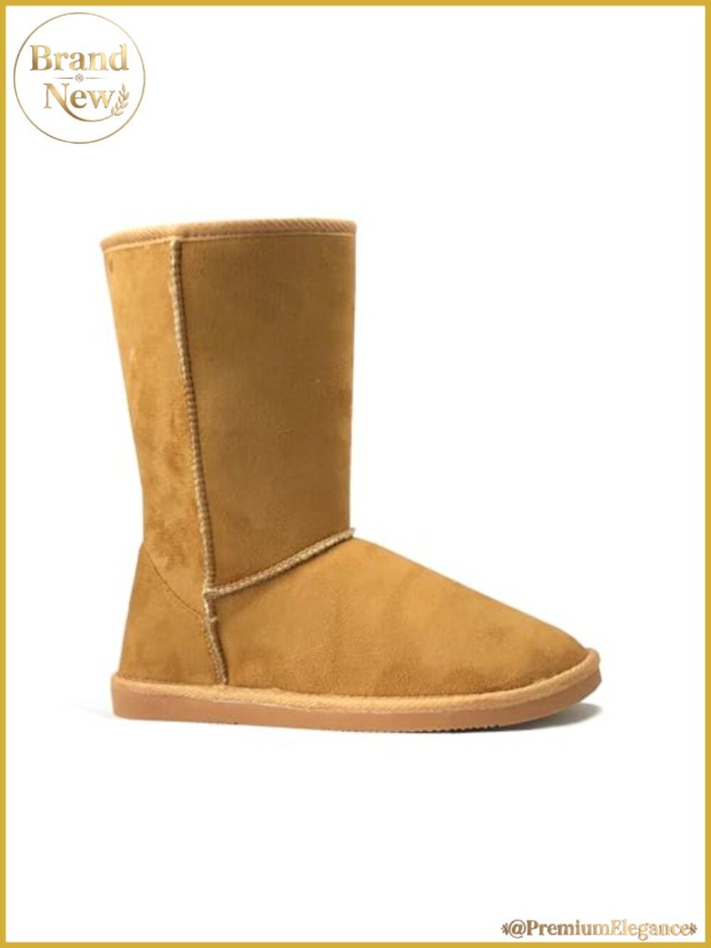 Suede Faux Fur Mid-Calf Winter Boots Rubber Sole